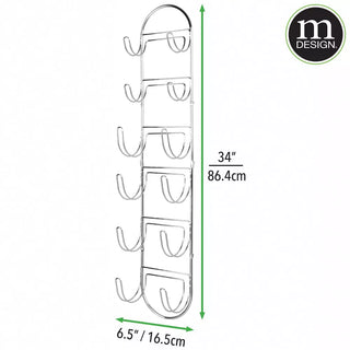 Wall Mount 6 Bath Towel Rack - Chrome (2-Pack)