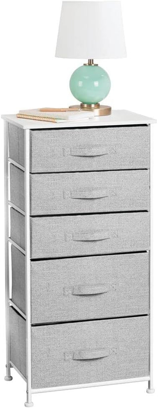 5-Drawer Slim Tall Storage Unit - Gray/White