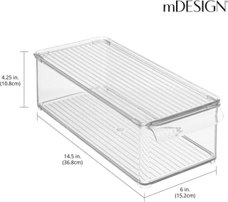 Organizer Bin with Lid (8-Pack) - Clear