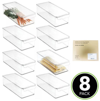 Organizer Bin with Lid (8-Pack) - Clear