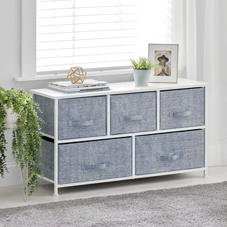 5-Drawer Storage Chest - Navy/White