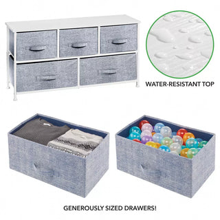 5-Drawer Storage Chest - Navy/White