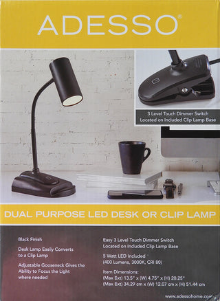 Dual Purpose LED Desk Lamp or Clip Lamp (2-Pack)