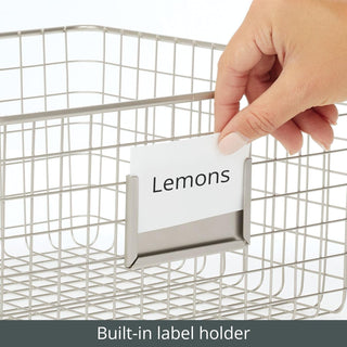 Wire Basket with Tag Holder (4-Pack) - Satin Finish