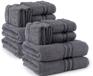 12 Piece Towel Set - Grey
