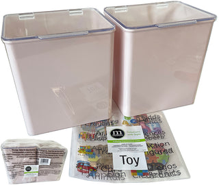 Hinged Lid Storage Bin with Labels (4-Pack)