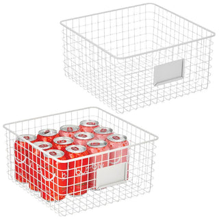 Wire Basket Organizer with Tag Holder (4-Pack)