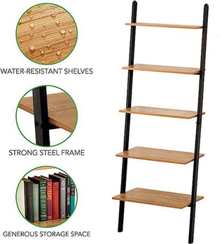 Wall Shelving Ladder - Black/Nordic Walnut