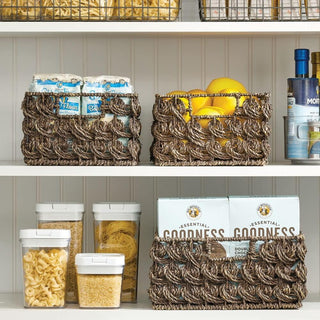 Seagrass Rose Weave Pantry Basket (6-Pack) - Brown
