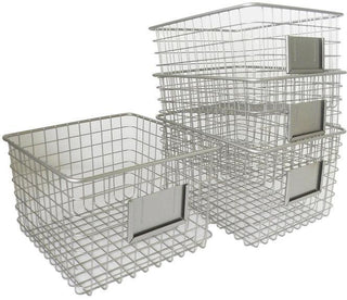 Wire Baskets in Satin with Tag Holder (2-Pack)