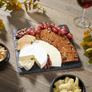 Square Slate Stone Serving Tray with Chalk Pencil (8-Pack)