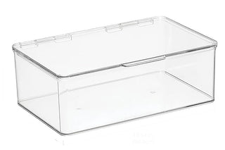 Stackable Organizer Box with Hinged Lid (16-Pack) - Clear