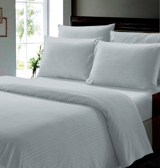6Pcs Dobby Stripe Sheet Set - Full - Grey