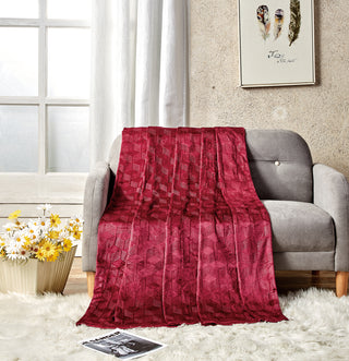 Amrani Blanket - King - Burgundy