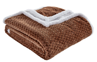 Braided Sherpa Throw 50x60 - Mocha