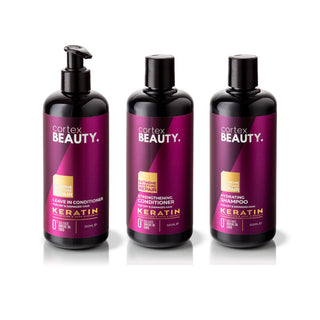 Keratin Hydrating Shampoo, Strengthening Conditioner, and Leave in Conditioner Set