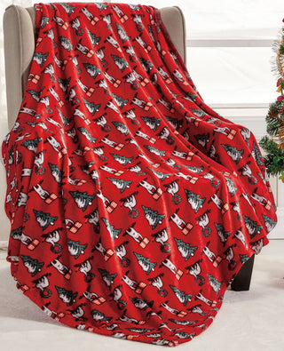 Ultra Soft Microplush Throw Blanket with Christmas Sloth