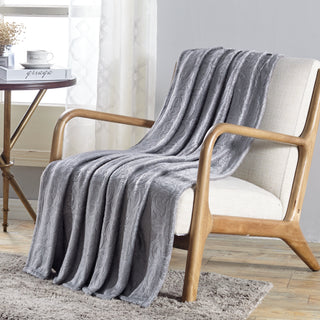 Embossed Dama Throw 50x60 - Grey