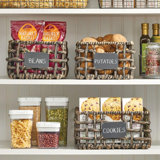 Open Weave Pantry Basket with Label Tags (6-Pack)