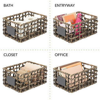 Open Weave Pantry Basket with Label Tags (6-Pack)