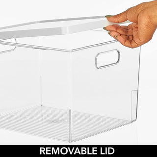 Organizer Bin with Lid (4-Pack) - Clear/White