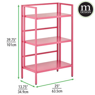 3-Tier Space-Saving Folding Shelf - Pink