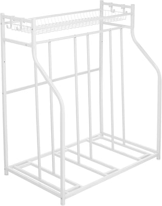 Bike Rack with Storage Shelf - White