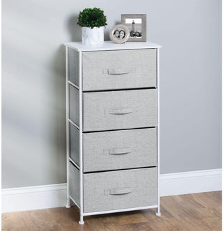 4-Drawer Compact Storage Unit - Gray/White