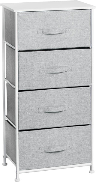 4-Drawer Compact Storage Unit - Gray/White