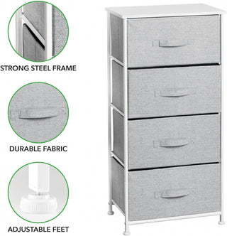 4-Drawer Compact Storage Unit - Gray/White