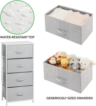 4-Drawer Compact Storage Unit - Gray/White