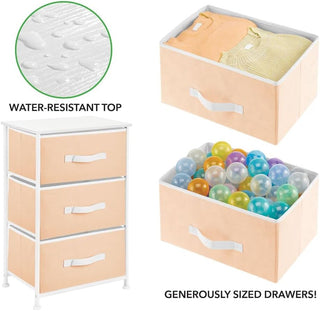 3-Drawer Compact, Storage Unit - Cantaloupe/White