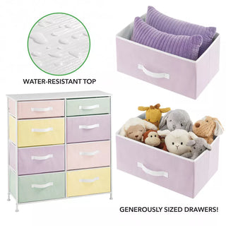 8-Drawer Fabric Storage Unit with Slim Drawers - Bright Multi