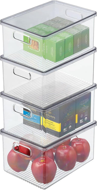 Kitchen Bin with Lid (8-Pack) - Clear/Smoke