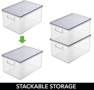 Kitchen Bin with Lid (8-Pack) - Clear/Smoke