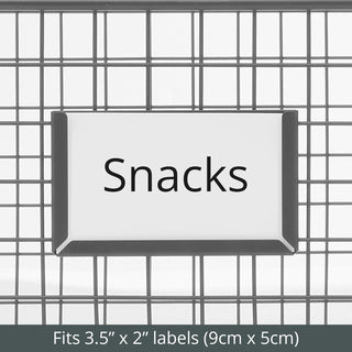 Square Steel Wired Storage Organizer Basket with Label Slot (4-Pack) - Graphite