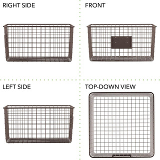 Wire Basket with Tag Holder (4-Pack) - Bronze