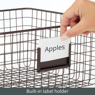 Wire Basket with Tag Holder (4-Pack) - Bronze