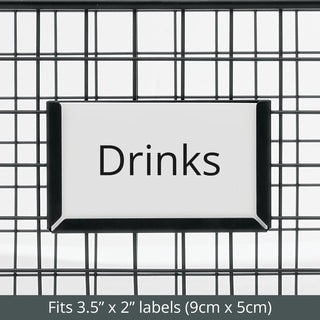 Wire Basket with Tag Holder (4-Pack) - Black