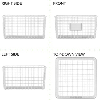 Wire Basket Organizer with Tag Holder (4-Pack)
