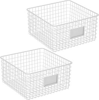 Wire Basket Organizer with Tag Holder (4-Pack)
