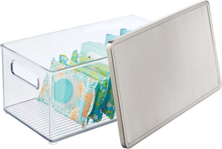Bins with Sleek Metal Lids (8-Pack)