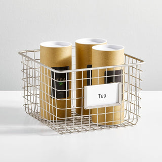 Wire Baskets in Satin with Tag Holder (2-Pack)