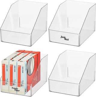 Slanted Office Bin with Labels (8-Pack)
