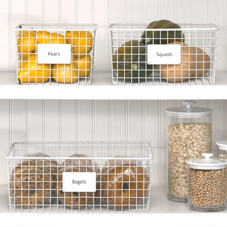 Wire Basket with Tag Holder (2-Pack) - White
