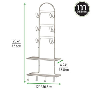 Bathroom Wall Mount Organizer with 3 Rolled Towel Rack (2-Pack)