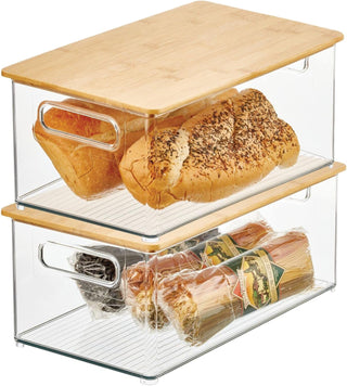 Kitchen Bin with Bamboo Lid (4 Pack)
