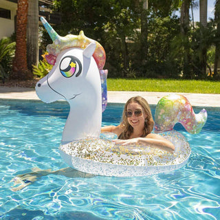 Glitter Unicorn 42" Large Pool Tube