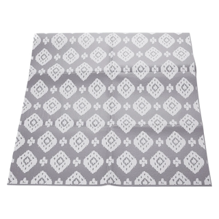 Origami Foldable Ikat Diamond Yoga Mat (Medium Grey)