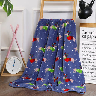 Ultra Soft Microplush Throw Blanket with Holiday Dog